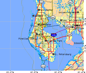 Pinellas-Park-fl-map